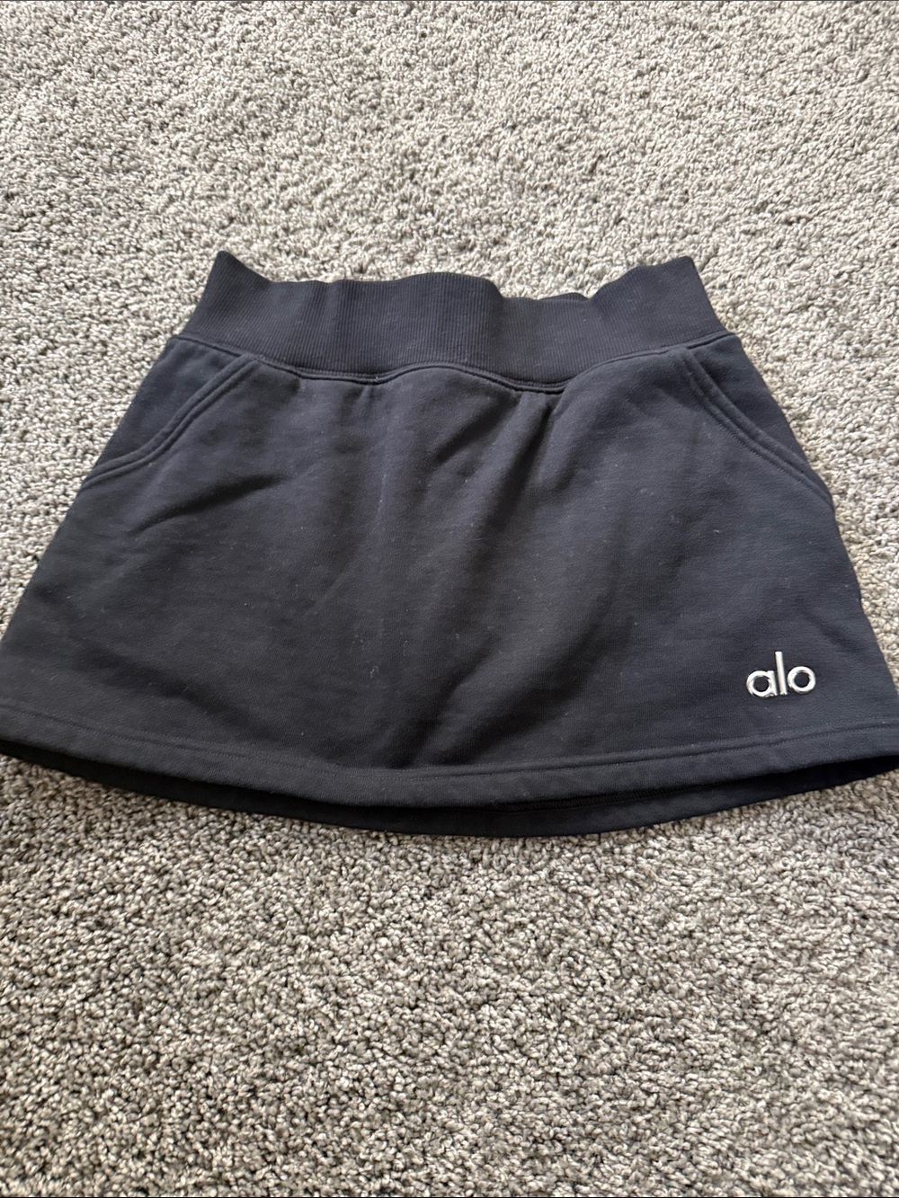ALO Yoga Black Mini Skirt with Logo